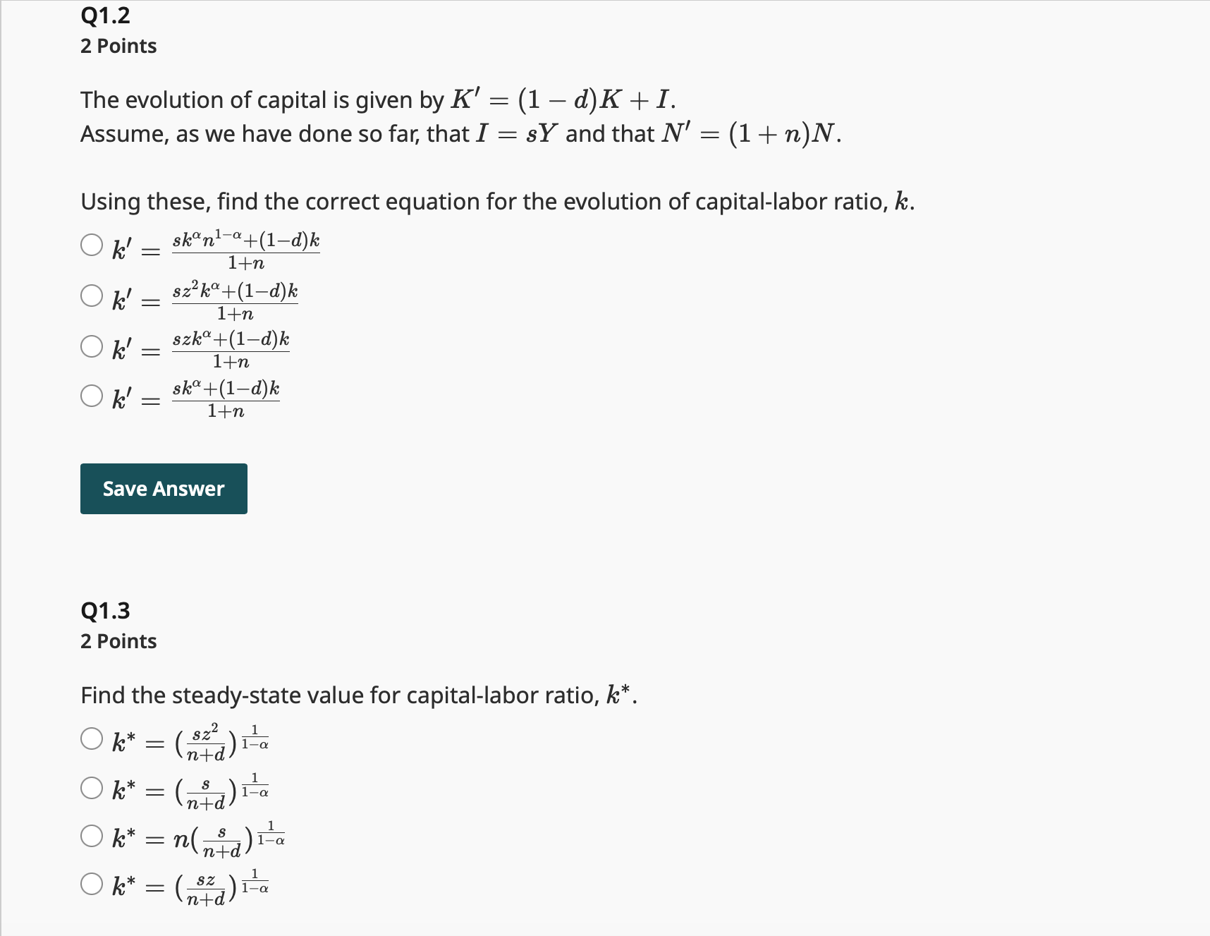 Solved The Solow model is an important formal model of | Chegg.com