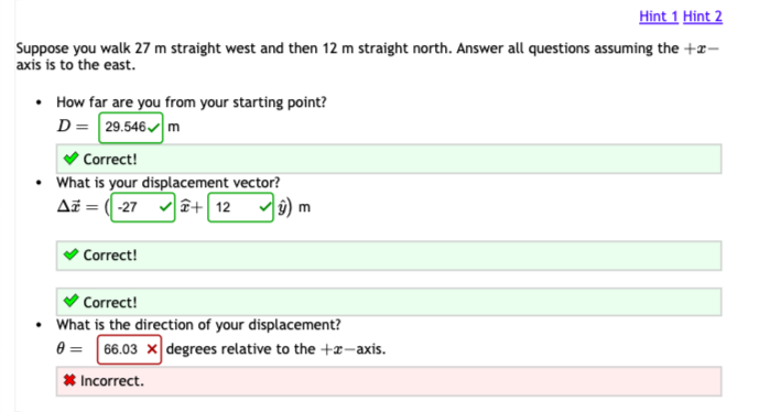 Solved Suppose you walk 27 m straight west and then 12 m | Chegg.com