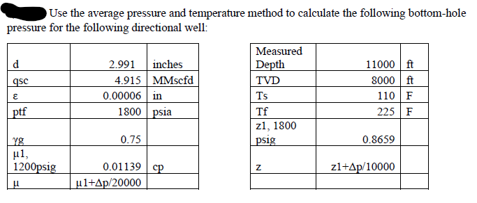 Use the average pressure and temperature method to | Chegg.com