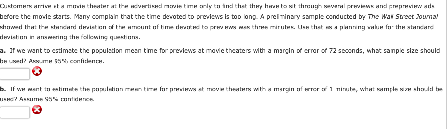Solved Customers arrive at a movie theater at the advertised | Chegg.com