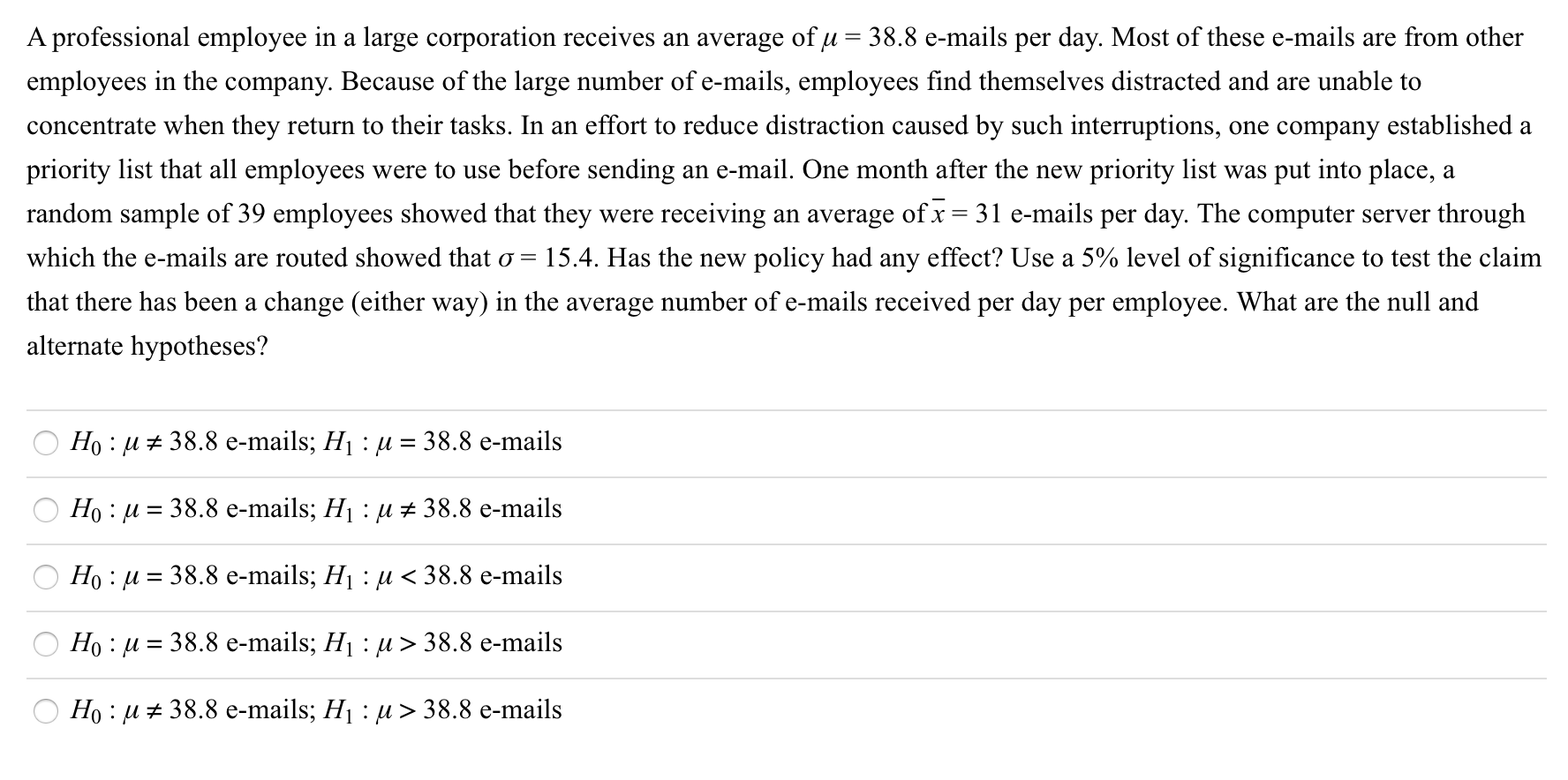 A Professional Employee In A Large Corporation Chegg Com