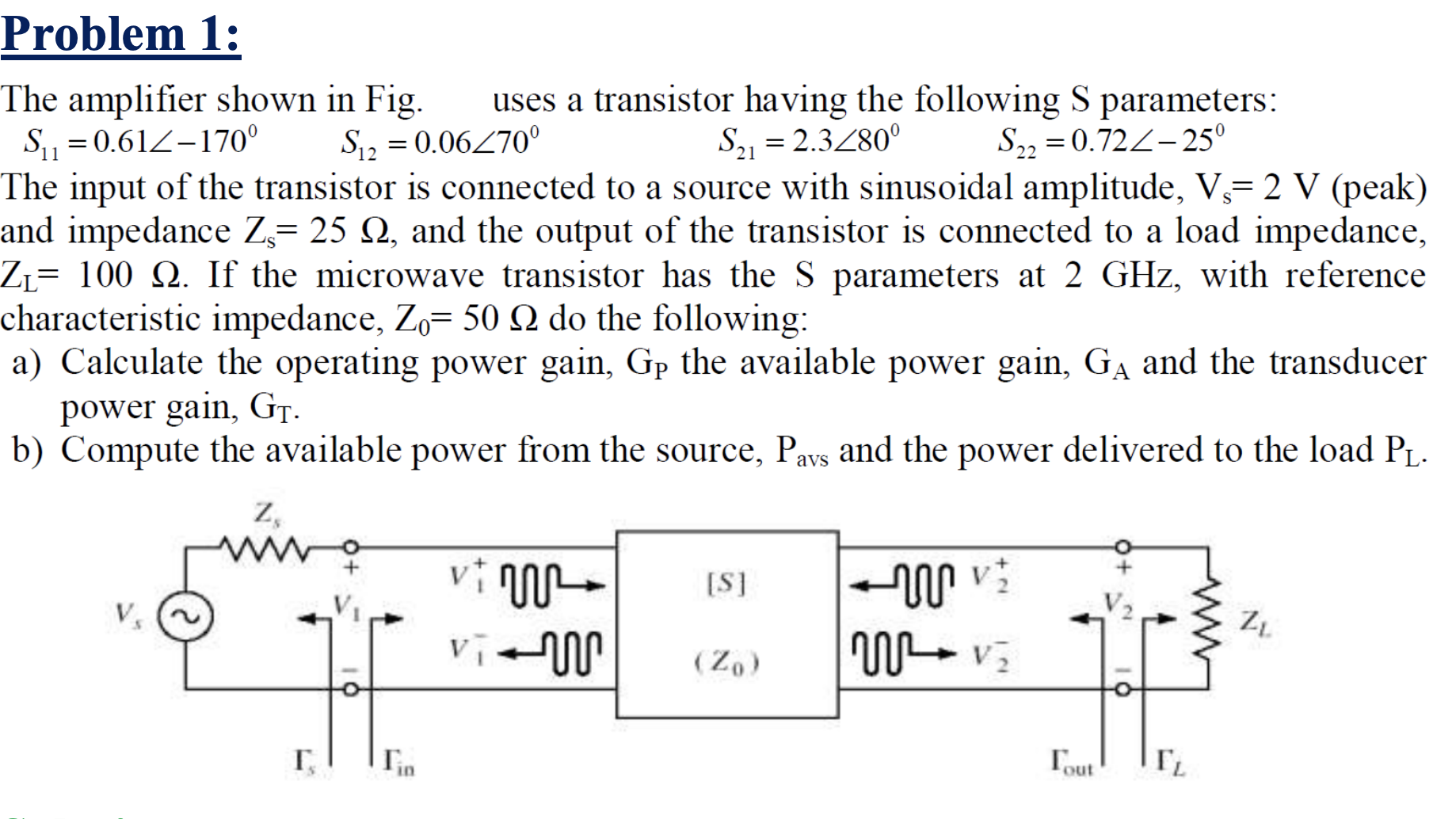 Solved The amplifier shown in Fig. uses a transistor having | Chegg.com