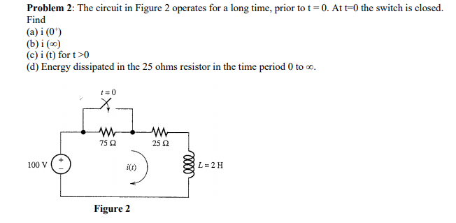 Solved Problem 2: The circuit in Figure 2 operates for a | Chegg.com