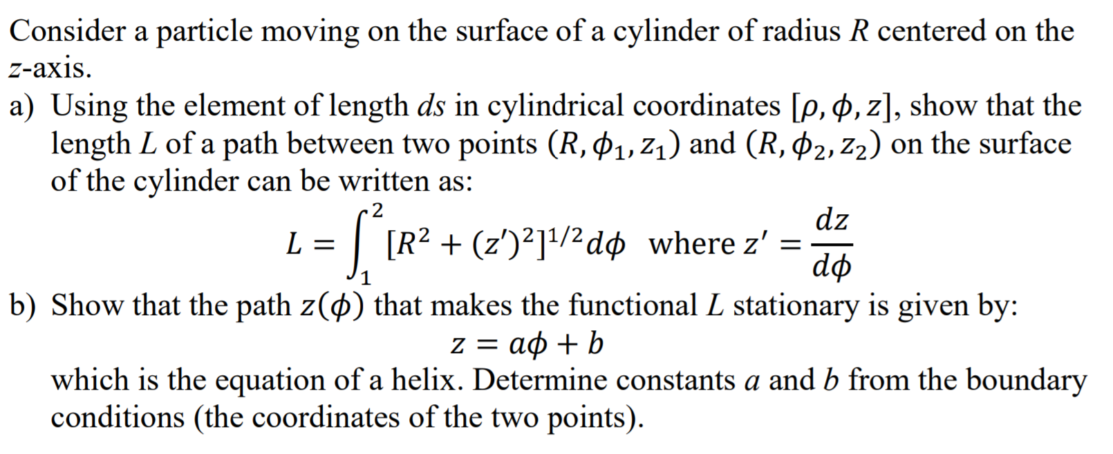 Solved Consider a particle moving on the surface of a | Chegg.com