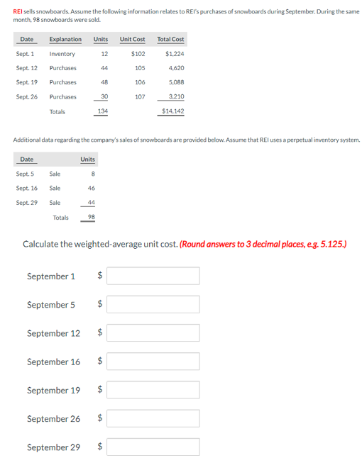 Solved REI sells snowboards. Assume the following