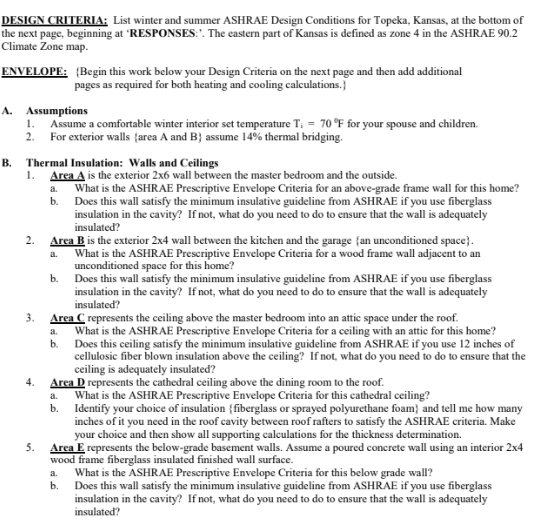 Solved DESIGN CRITERIA List winter and summer ASHRAE Design