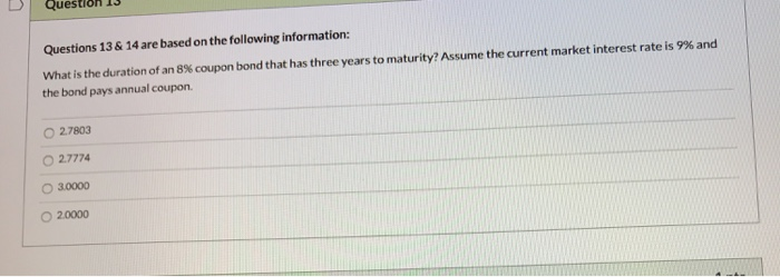 Solved Questions 13 & 14 are based on the following | Chegg.com