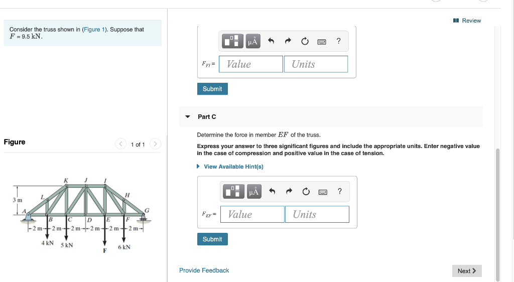 Solved A Review Consider the truss shown in (Figure 1). | Chegg.com
