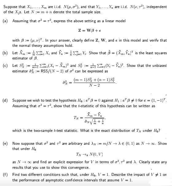 Suppose That X X Are I I D N 1 0 And Tha Chegg Com