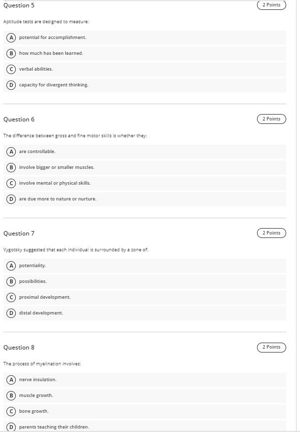 Solved Question 5 2 Points Aptitude Tests Are Designed To | Chegg.com