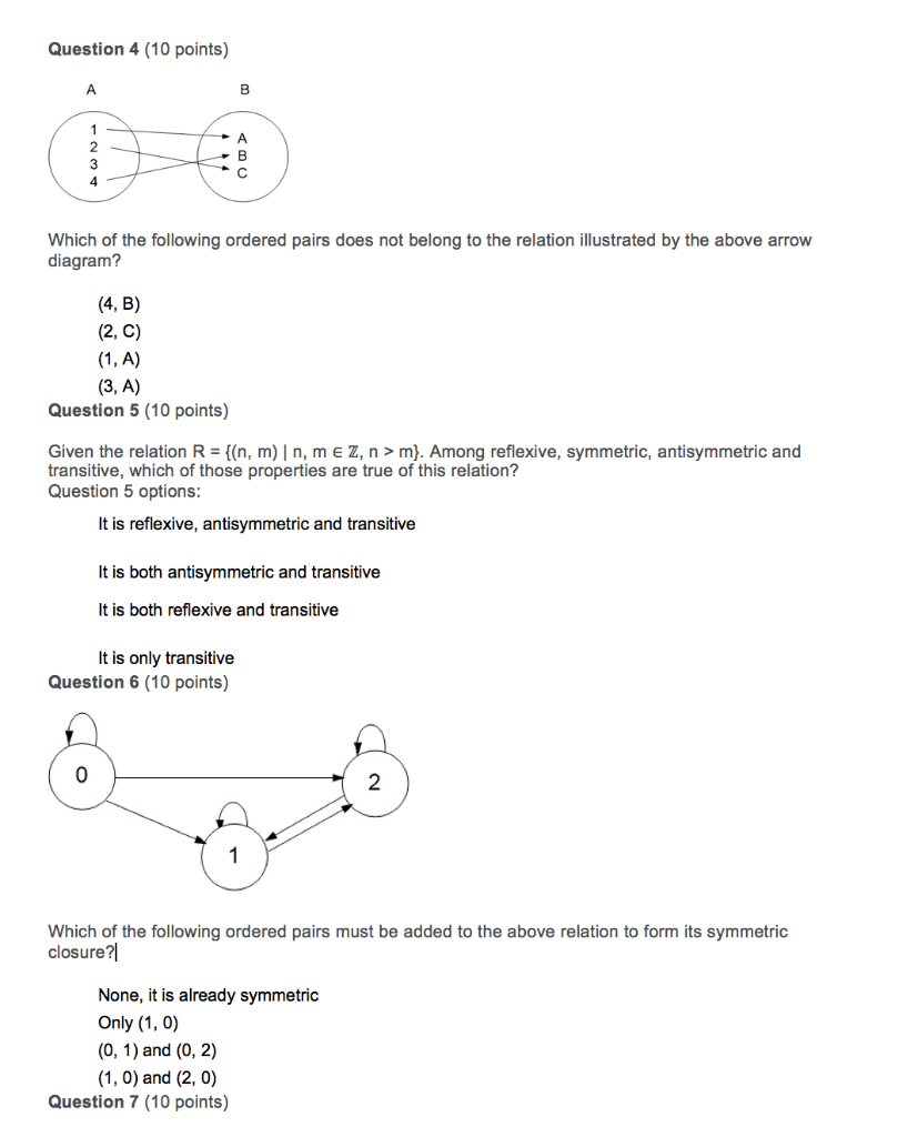 Solved Question 4 (10 points) A B 1 AWN Which of the