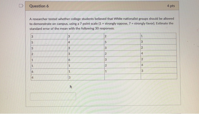 Solved Estimate the standard error of the mean with the | Chegg.com