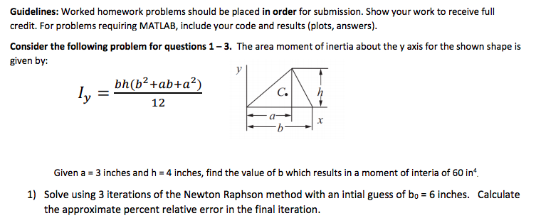 Solved Guidelines: Worked Homework Problems Should Be Placed | Chegg.com