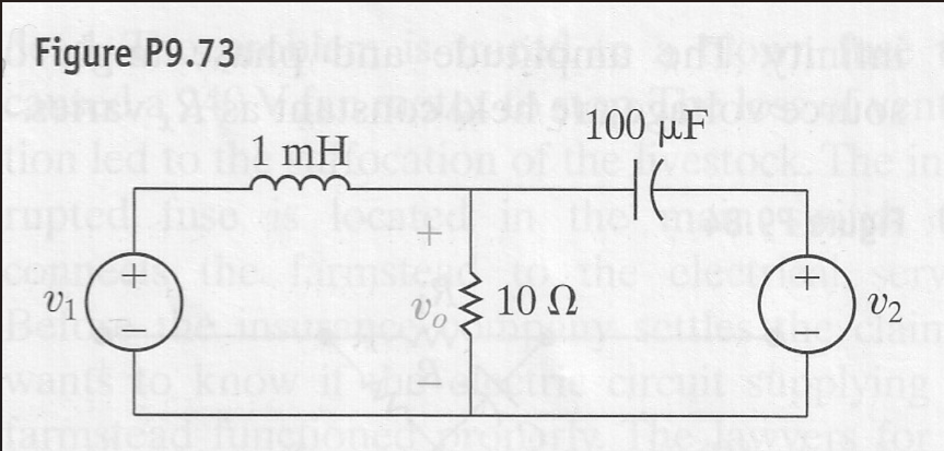 Solved 9.73 ﻿For the circuit in ﻿Fig. P9. 73 | Chegg.com