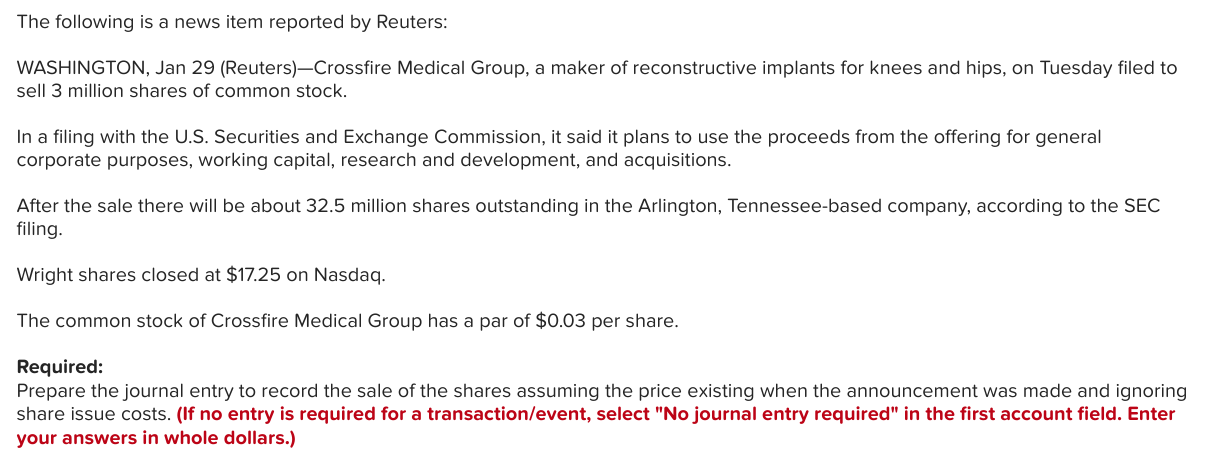 Solved The following is a news item reported by Reuters: | Chegg.com