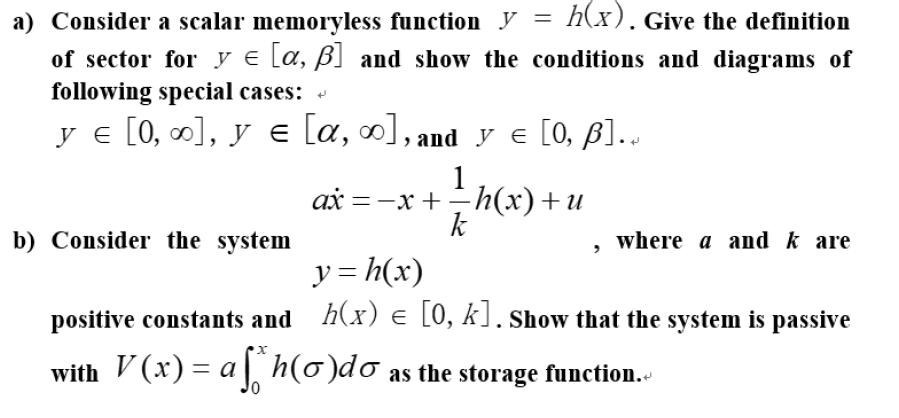 a) Consider a scalar memoryless function y = h(x). | Chegg.com