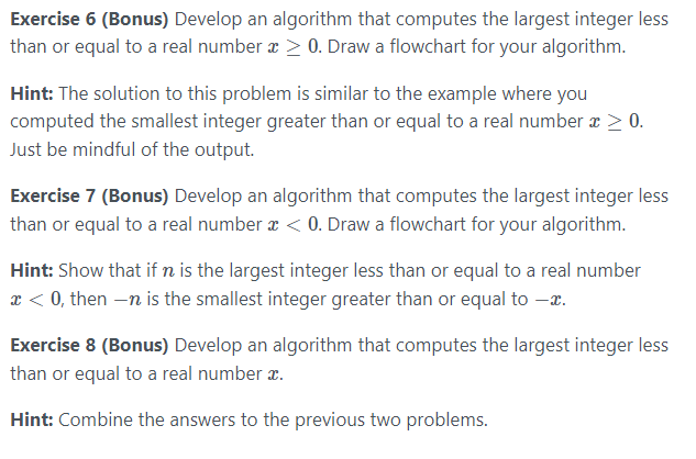 Solved Exercise 6 (Bonus) Develop an algorithm that computes | Chegg.com