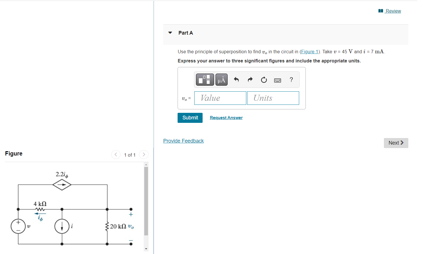 Solved Use the principle of superposition to find vo in the | Chegg.com