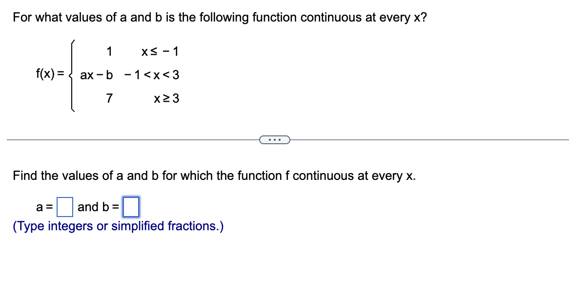 Solved For What Values Of A And B Is The Following Function | Chegg.com