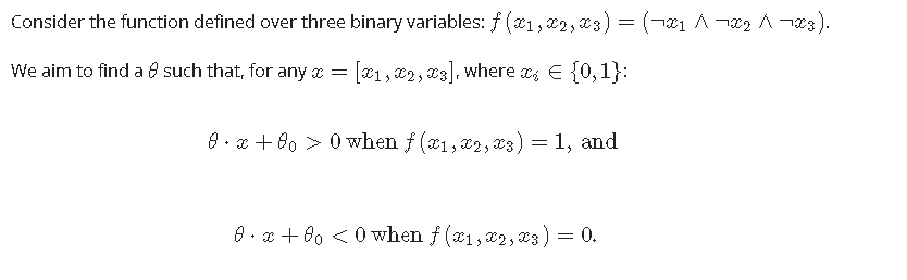 Consider the function defined over three binary | Chegg.com