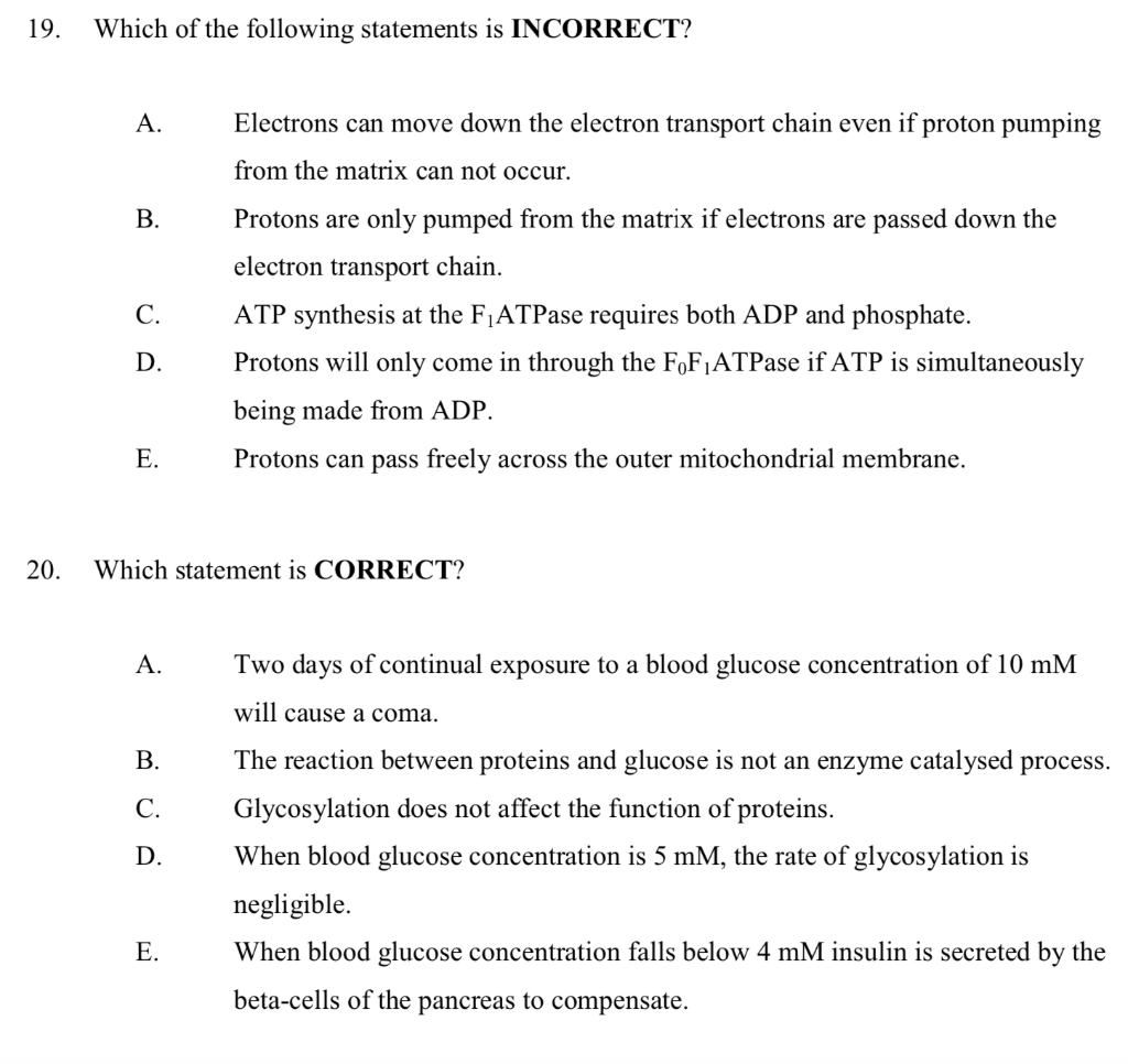 Solved 19. Which of the following statements is INCORRECT? | Chegg.com