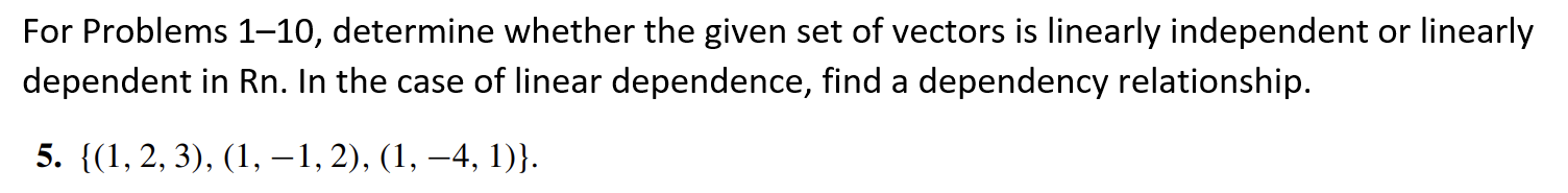Solved For Problems 1–10, determine whether the given set of | Chegg.com