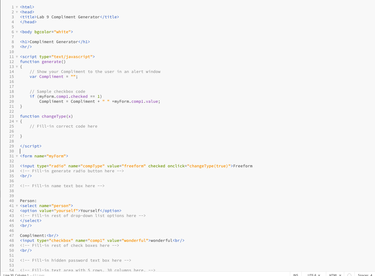 In this lab, we will learn to write JavaScript | Chegg.com