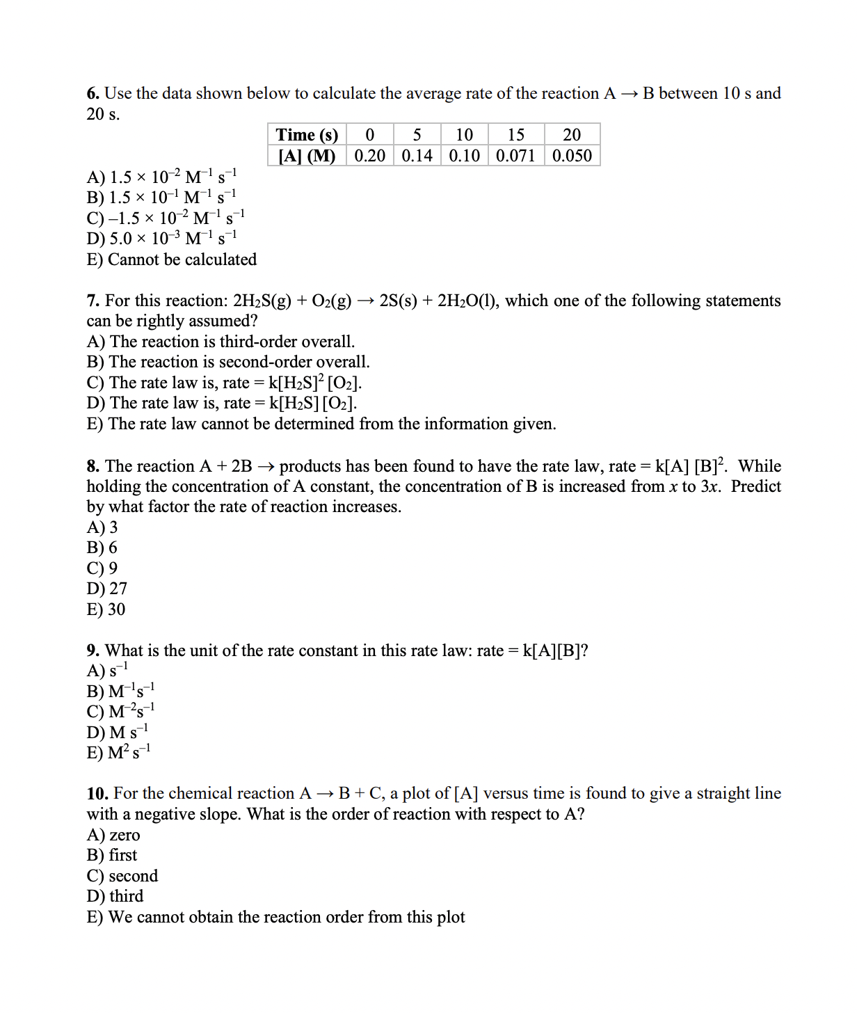 Solved 6. Use the data shown below to calculate the average | Chegg.com