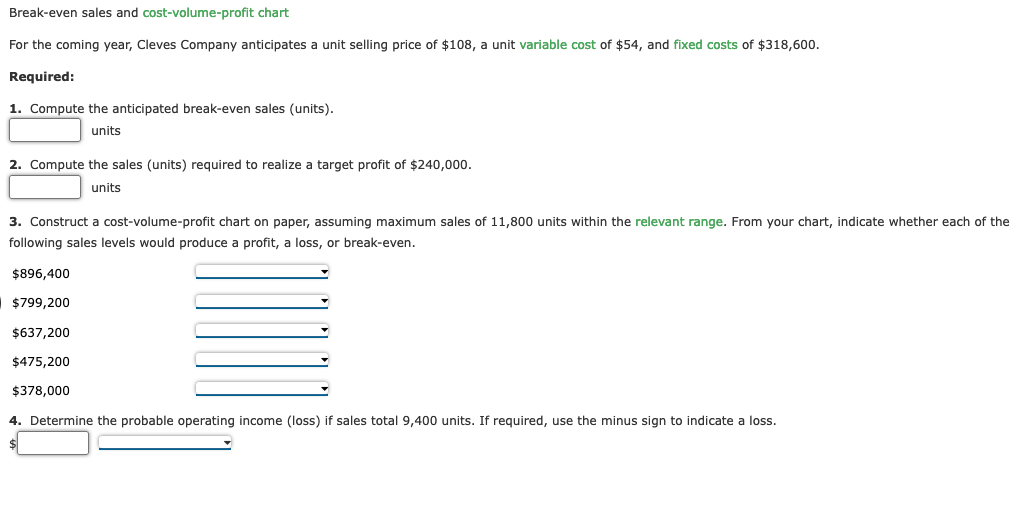 Solved For the coming year, Cleves Company anticipates a