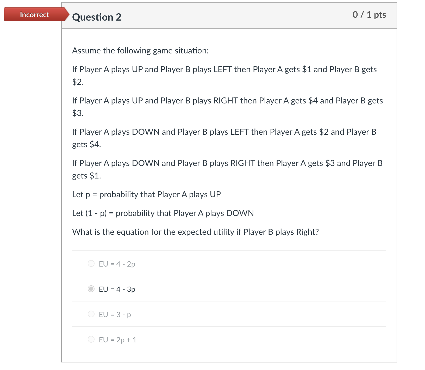 Solved Assume the following game situation: If Player A | Chegg.com