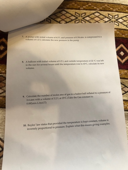 Solved CHE 1411-103Assignment 3 Chapter 11 Use the following | Chegg.com