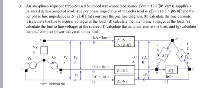 Solved 3. An Abc-phase-sequence Three-phased Balanced | Chegg.com