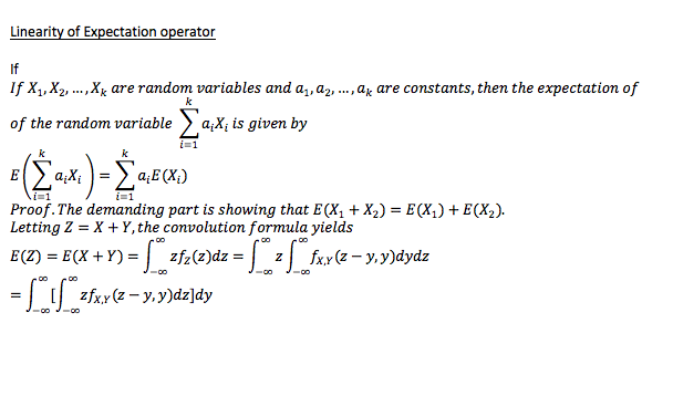 Solved Linearity of Expectation operator If If X1,X2,,Xk are | Chegg.com