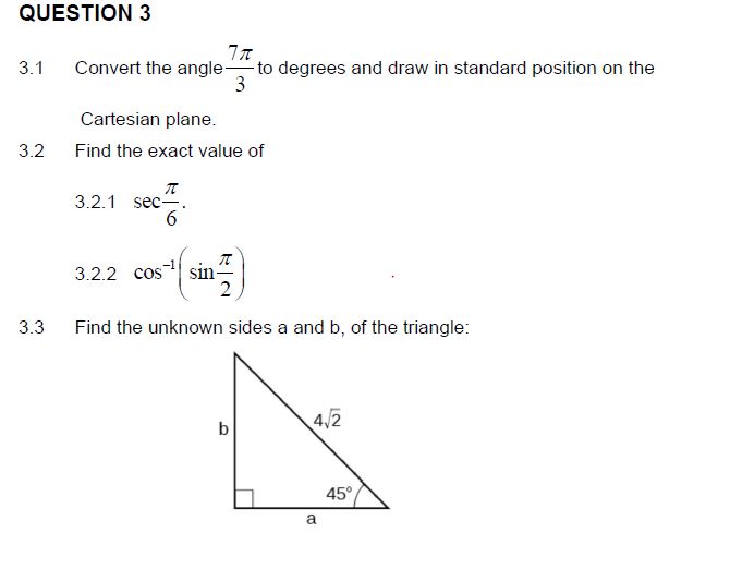 Solved 3.1 Convert the angle 37π to degrees and draw in | Chegg.com