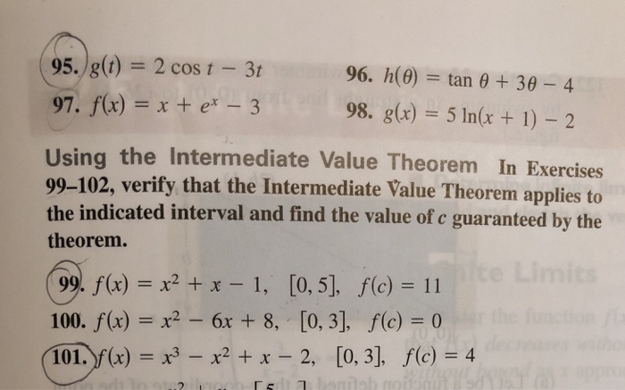 Solved Using The Intermediate Value Theorem In Exercises | Chegg.com