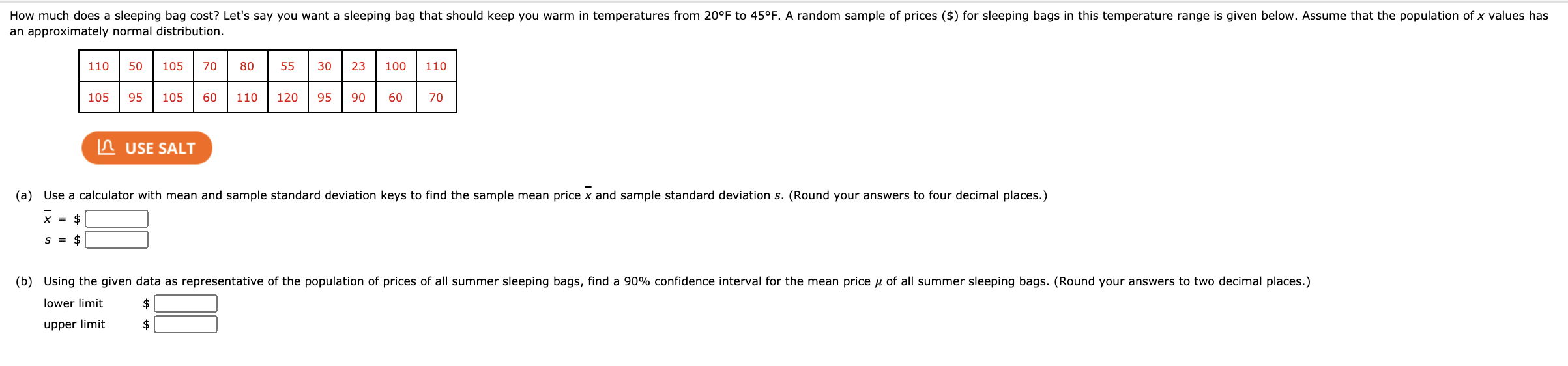 Solved How much does a sleeping bag cost? Let's say you want