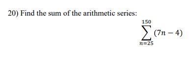 how to find n in sum of arithmetic series