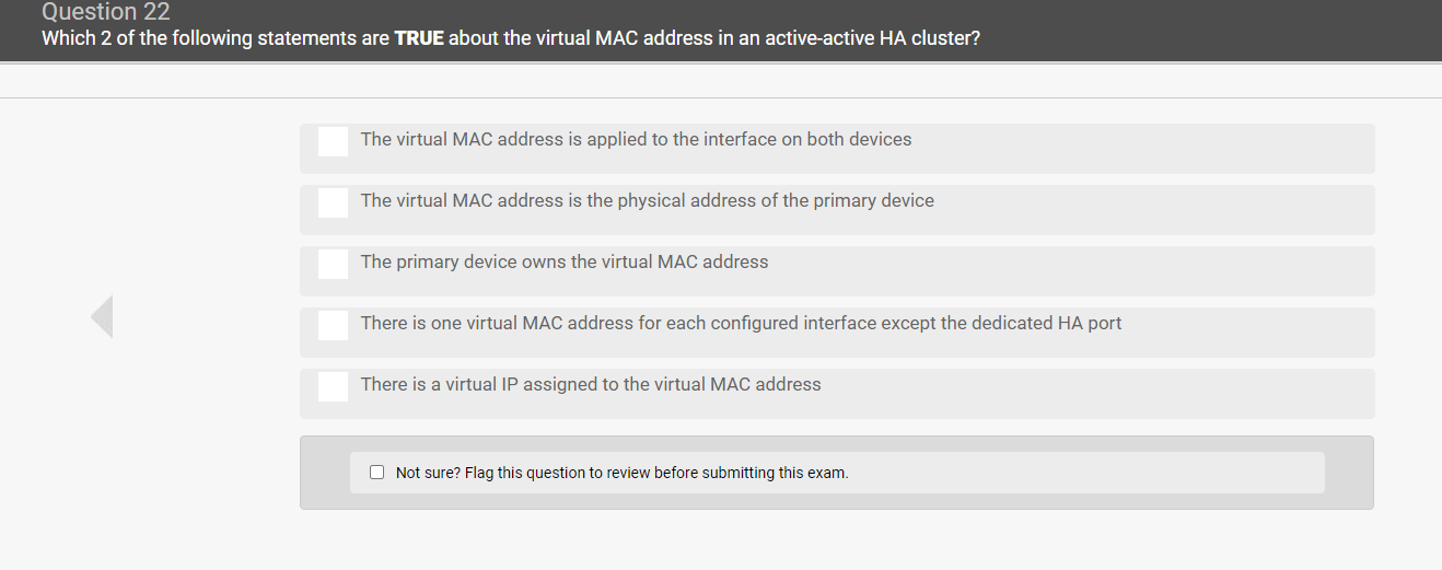 Solved tements are TRUE about the virtual MAC address in an | Chegg.com