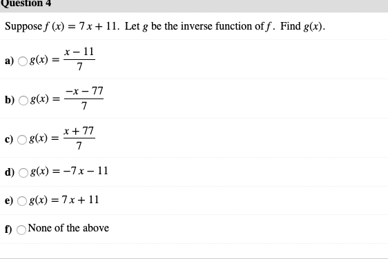 Solved Question 3 Let F Be A One To One Function And Supp Chegg Com