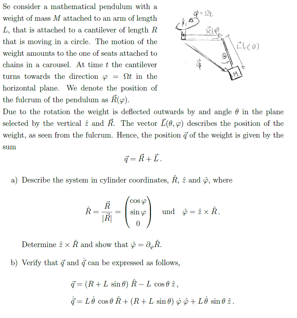 Ros Se Consider A Mathematical Pendulum With A 12 Chegg Com