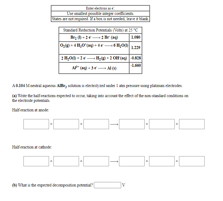 Solved Enter electrons as e Use smallest possible integer | Chegg.com