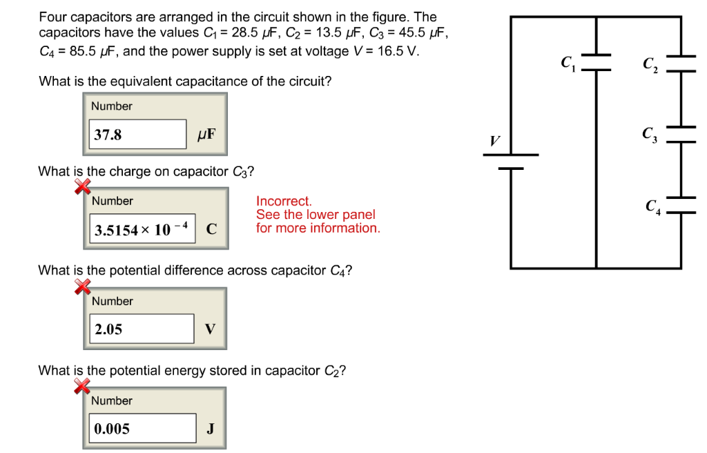 Solved Four capacitors are arranged in the circuit shown in