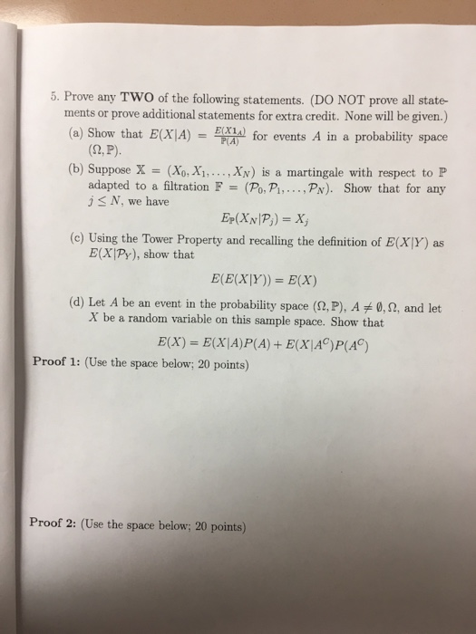Solved 5. Prove any TWO of the following statements. (DO NOT | Chegg.com