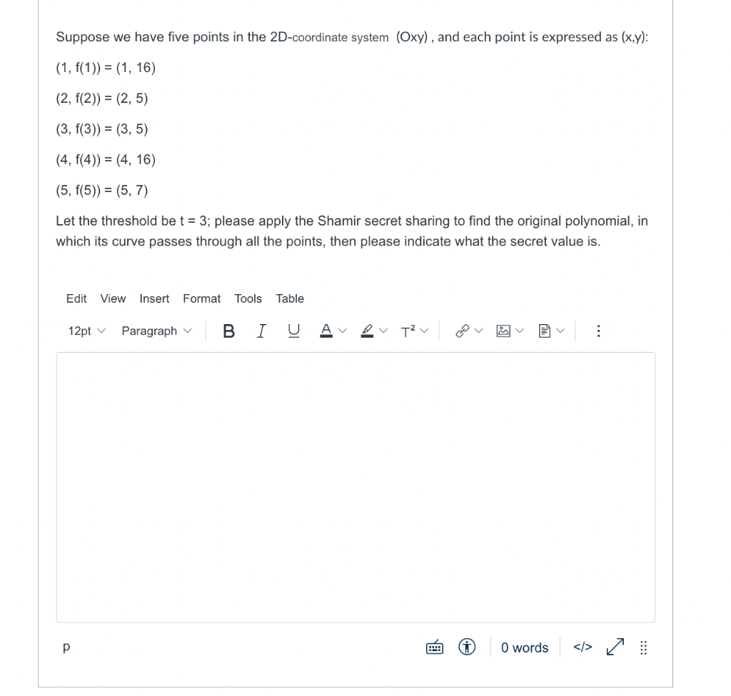 Solved Suppose we have five points in the 2D-coordinate | Chegg.com
