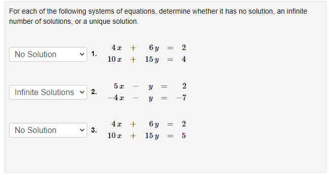 Solved For Each Of The Following Systems Of Equations, | Chegg.com