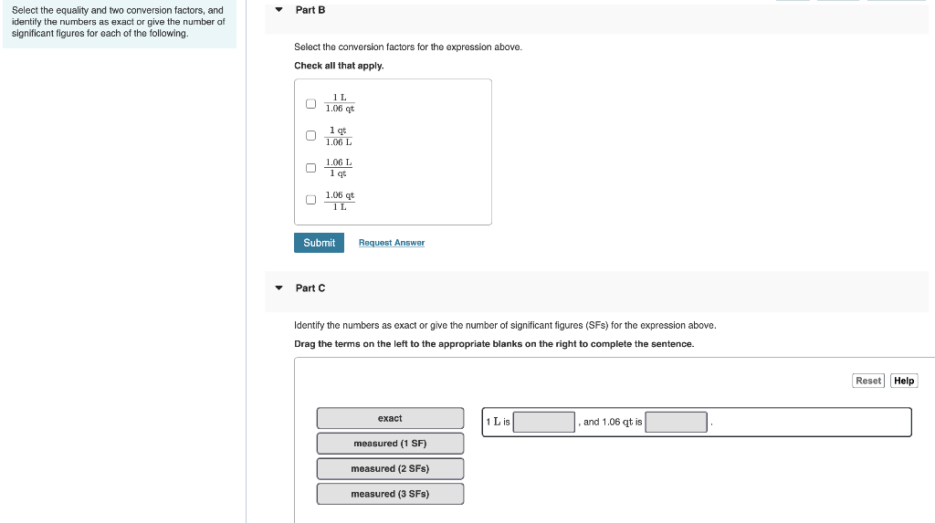 Solved Part B Select The Equality And Two Conversion | Chegg.com