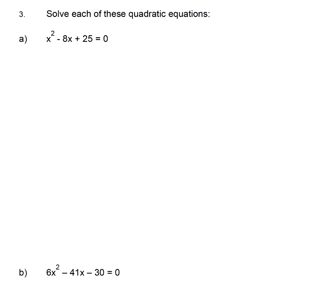 Solved 3. Solve each of these quadratic equations: a) 2 X - | Chegg.com