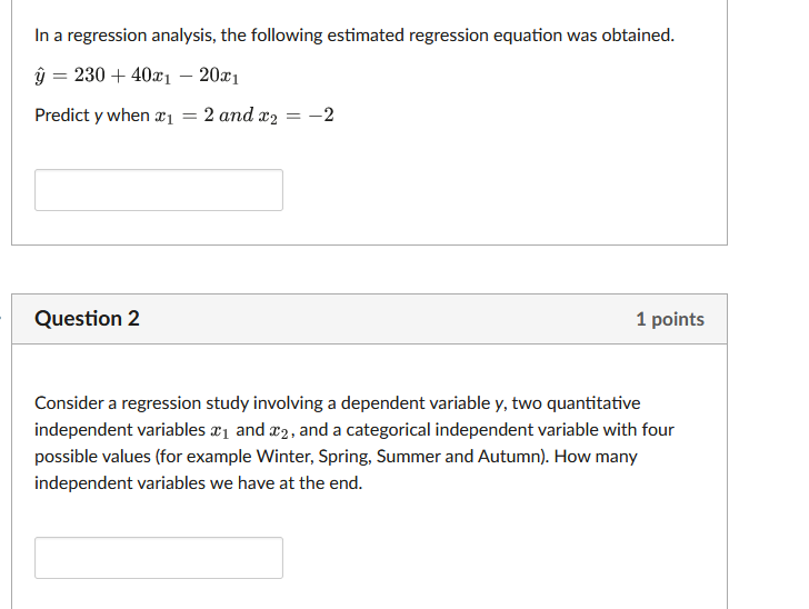 Solved In a regression analysis, the following estimated | Chegg.com