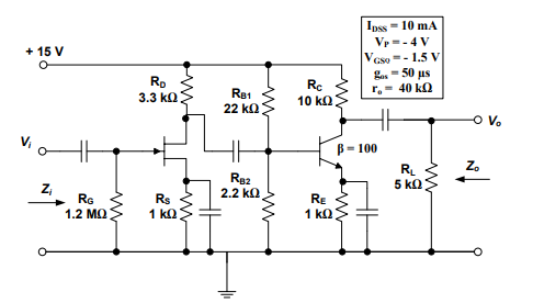 Solved For the cascade amplifier of Figure Q1(a), determine | Chegg.com