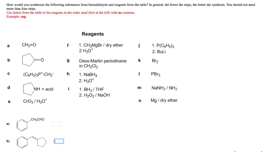 Solved How Would You Synthesize The Following Substances | Chegg.com